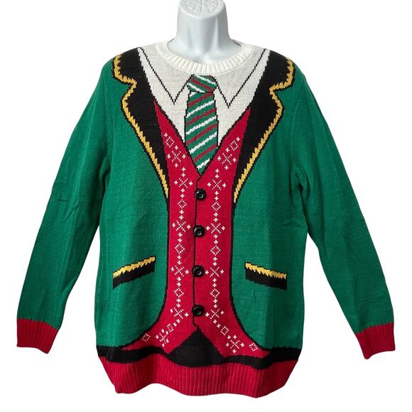Ugly Holiday Sweater Dad-core Elf Yourself Ugly Christmas Sweater Size XL - Picture 1 of 4